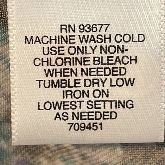 Liz Claiborne v-neck twist detail long sleeve abstract print stretchy blouse L - Picture 9 of 9